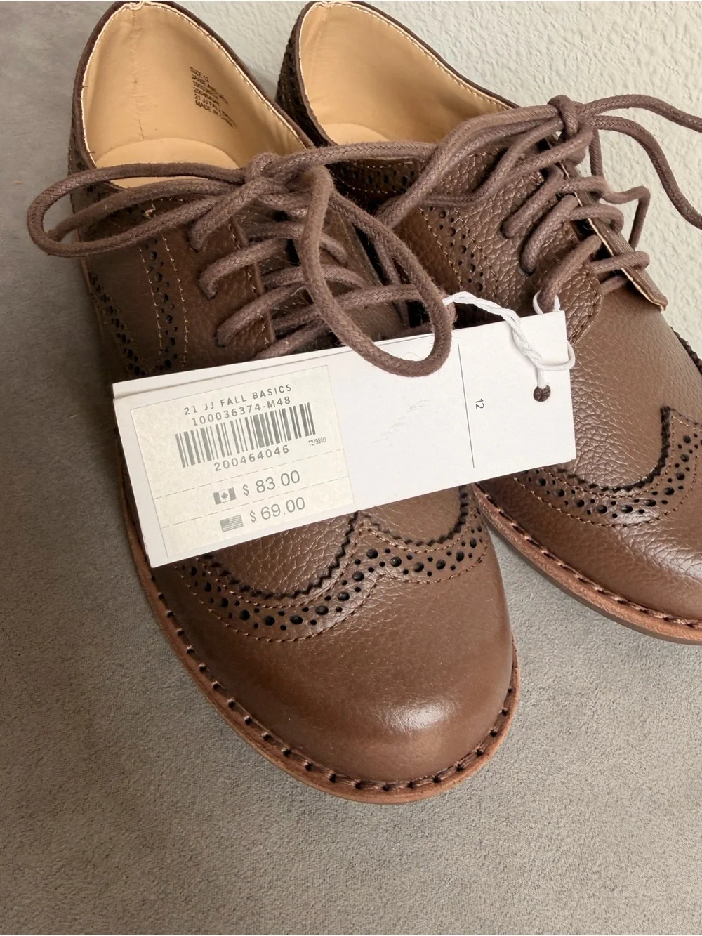 Janie and Jack Brown Wingtip Derby Shoes